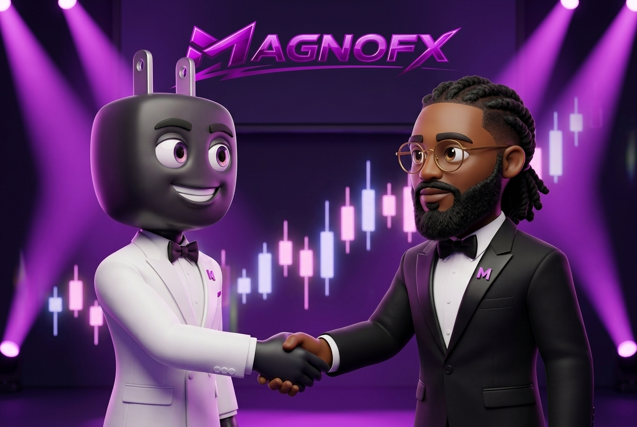 Quiani McGee shaking hands with MagnoFX mascot